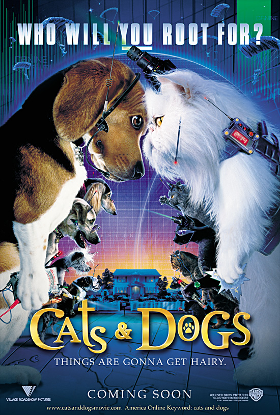 Cats and Dogs poster, released on March 12, 2001