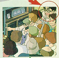 An inside joke: Miyazaki appearing as a cartoon character!