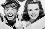 A young Mickey Rooney with star Judy Garland