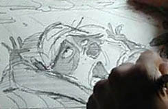 Is this a first look at R.J. the raccoon? Officially just a still of a DreamWorks animator at work.