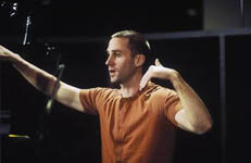 Joseph Fiennes in the recording booth